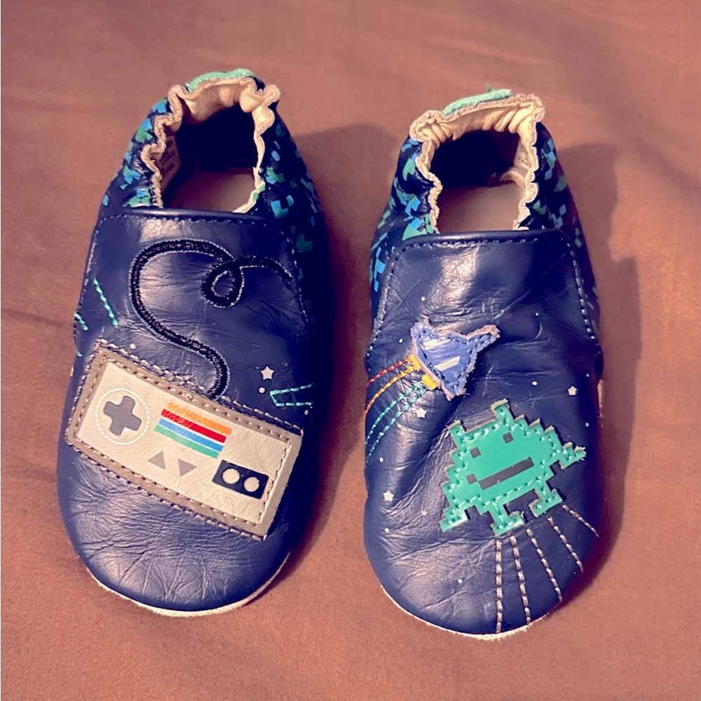 Robeez Baby Girls Boys Sonic Gamer Soft Sole 6-12 Months Retro
